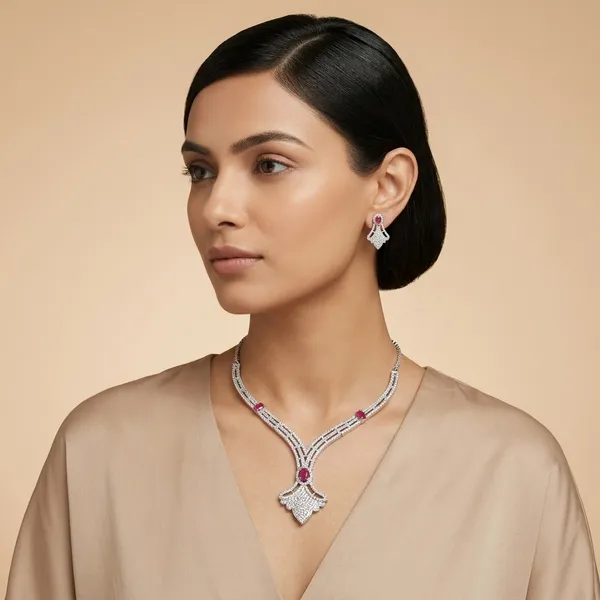 Silver_Pink_Metal_Alloy_Artificial_Jewellery_For_Women
