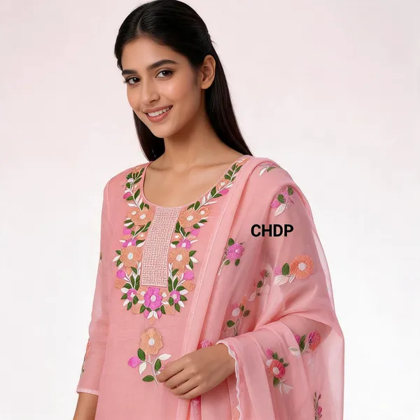 Pink_Georgette_Premium_Unstitched_Suit_Set_For_Women
