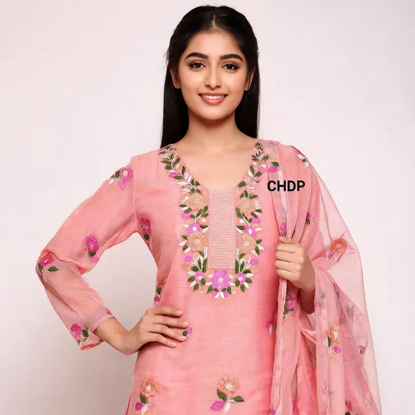Pink_Georgette_Premium_Unstitched_Suit_Set_For_Women