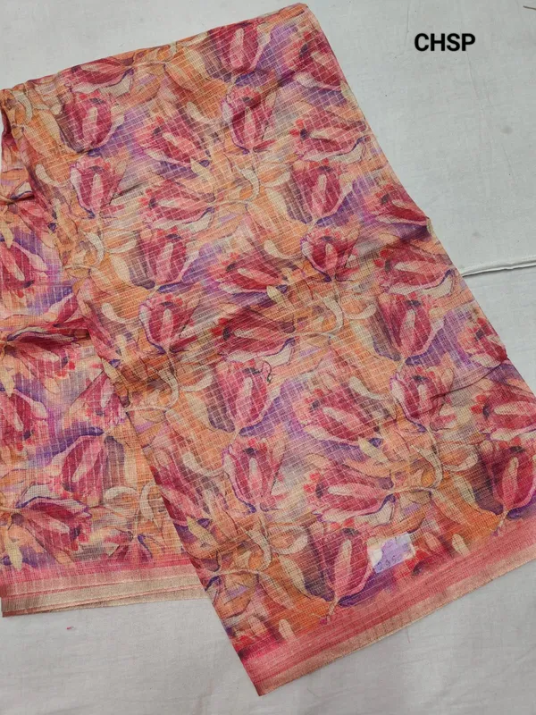 Pink_Zari_Checks_Saree_With_Printed_Blouse_For_Women