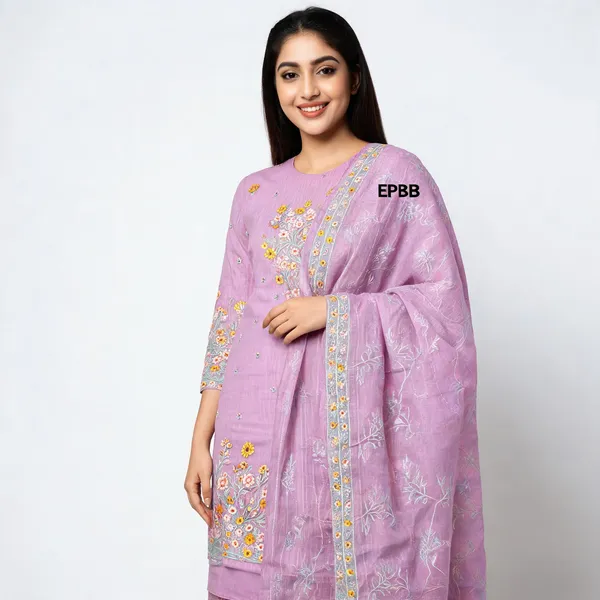 Pink_Cotton_Premium_Unstitched_Suit_Set_For_Women