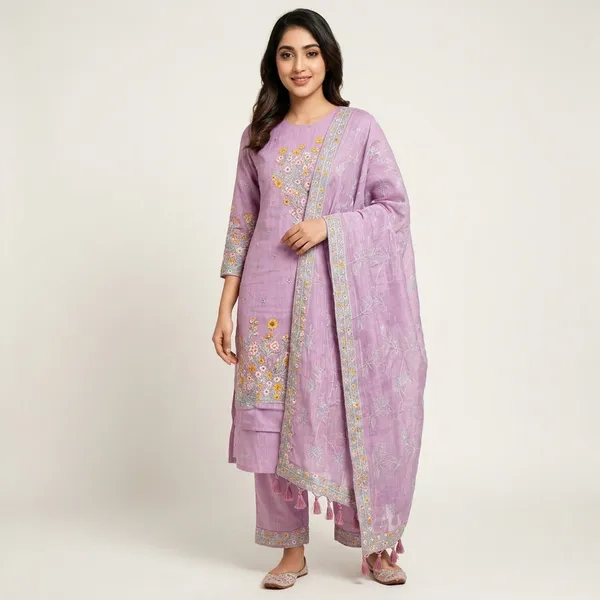 Pink_Cotton_Premium_Unstitched_Suit_Set_For_Women
