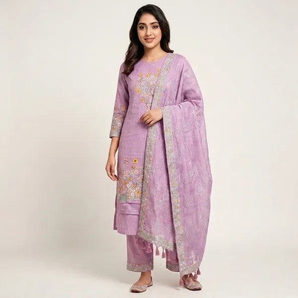 Pink_Cotton_Premium_Unstitched_Suit_Set_For_Women