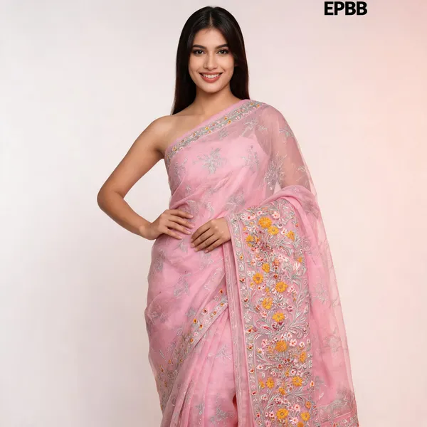 Pink_Organza_Premium_Saree_For_Women