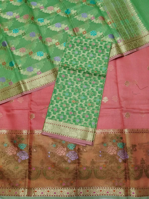 Light_Green_Kota_Soft_Silk_Heavy_Border_3Pc_Weaving_Lehenga_Set_For_Women