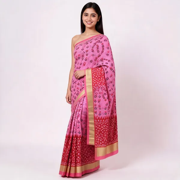 Pink_Lightweight_Flowing_With_Zari_Work_Premium_Bandhani_Saree_For_Women
