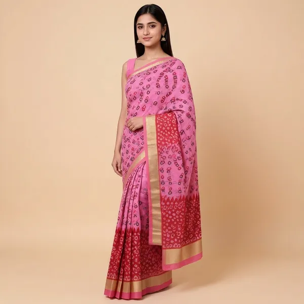 Pink_Lightweight_Flowing_With_Zari_Work_Premium_Bandhani_Saree_For_Women