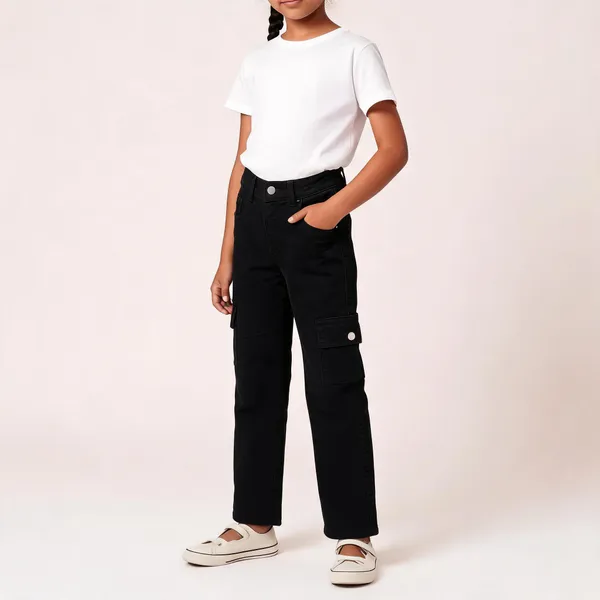 Black_Cotton_Straight_Leg_Cargo_Trousers_For_Girls