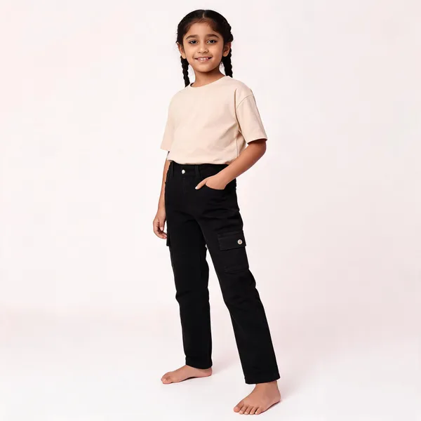 Black_Cotton_Straight_Leg_Cargo_Trousers_For_Girls