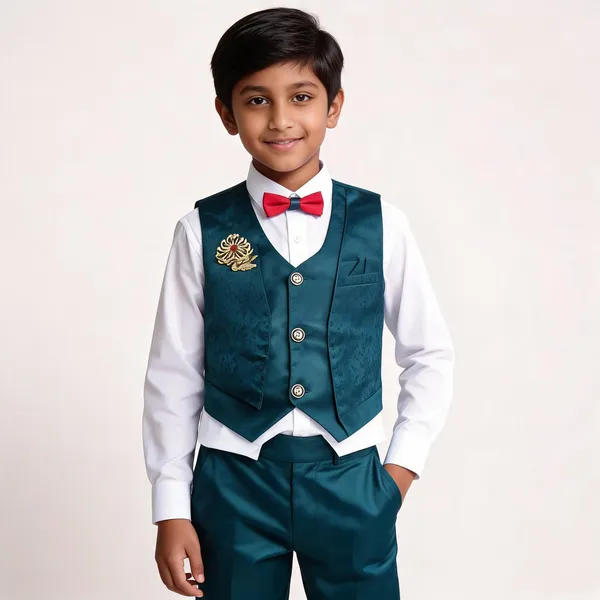 Teal_Cotton_Sleeveless_Waistcoat_Set_For_Boys