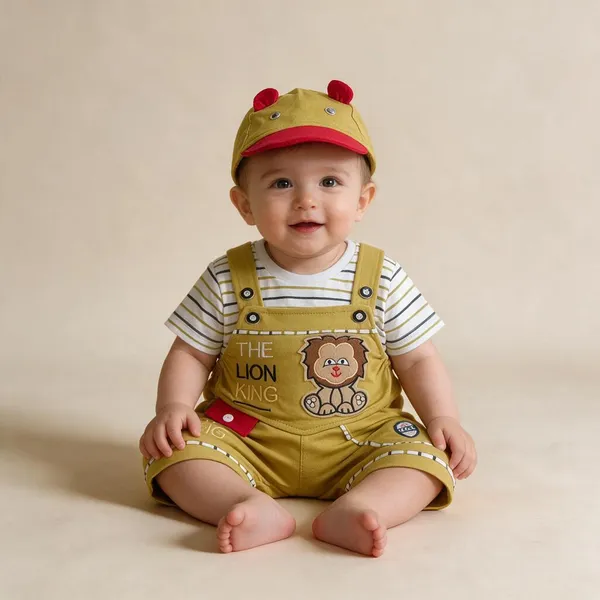 Mustard_Cotton_Dungaree_Style_Romper_Set_For_Boys