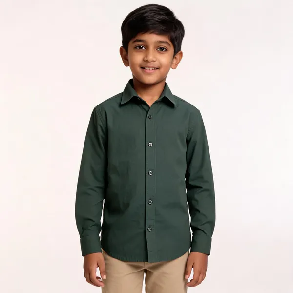 Green_Cotton_Regular_Fit_Shirt_For_Boys