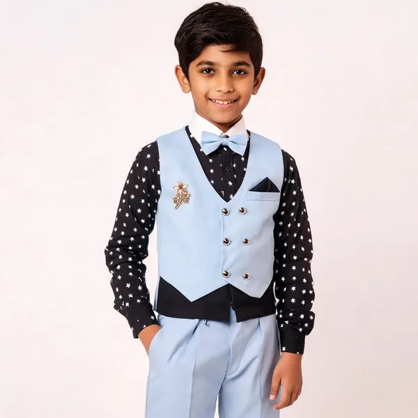 White_And_Black_Cotton_Formal_Waistcoat_Set_For_Boys