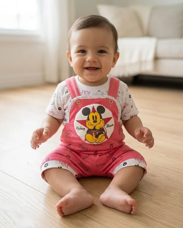 Pink_Cotton_Graphic_Romper_Set_For_Kids