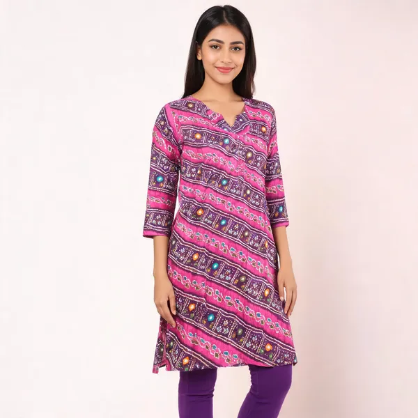 Pink_Cotton_Straight_Geometric_Print_Kurti_For_Women
