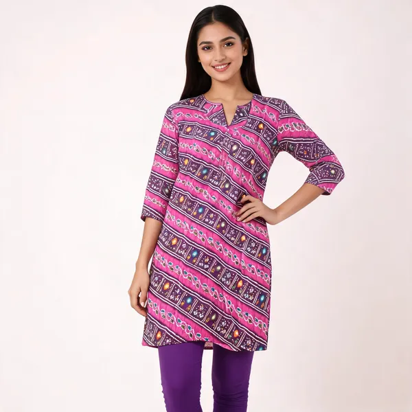 Pink_Cotton_Straight_Geometric_Print_Kurti_For_Women