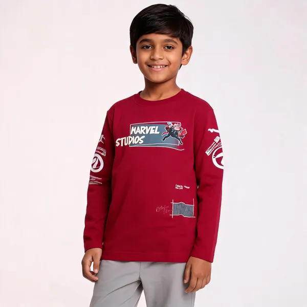 Maroon_Cotton_Full_Sleeve_Graphic_T-Shirt_For_Boys
