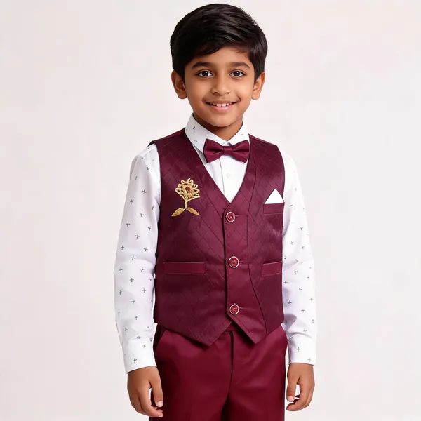Maroon_Cotton_Formal_Waistcoat_Set_For_Boys
