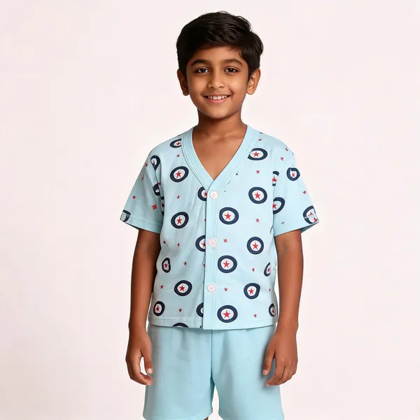 Light_Blue_Cotton_Printed_Top_&_Pants_Set_For_Kids