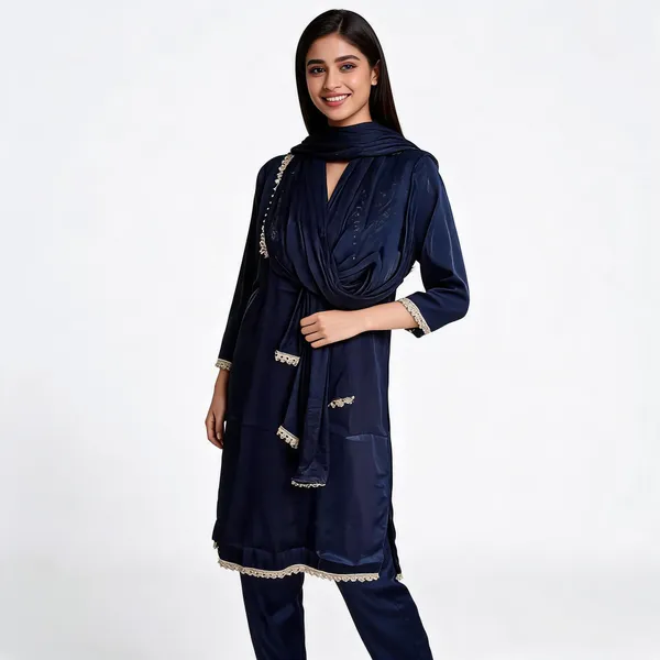 Navy_Silk_Straight_Kurta_Suit_Set_For_Women