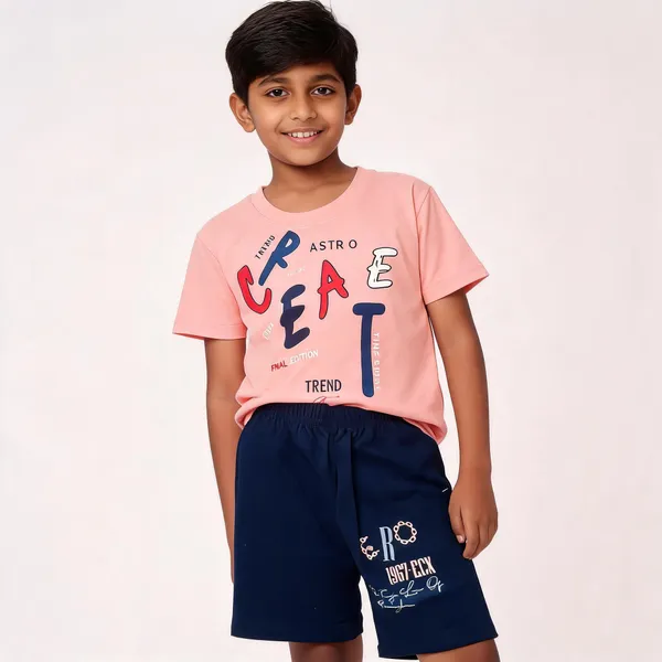 Pink_And_Navy_Cotton_Graphic_T-Shirt_Shorts_Set_For_Boys