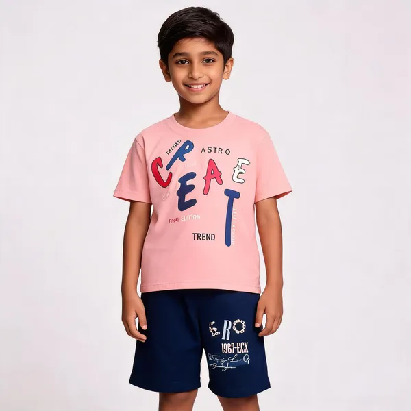 Pink_And_Navy_Cotton_Graphic_T-Shirt_Shorts_Set_For_Boys