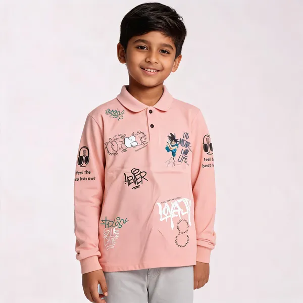 Pink_Cotton_Polo_Graphic_Print_T-Shirt_For_Boys