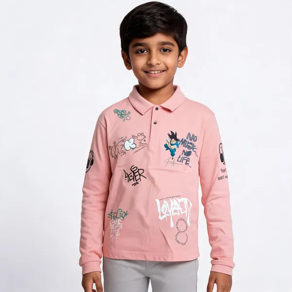 Pink_Cotton_Polo_Graphic_Print_T-Shirt_For_Boys