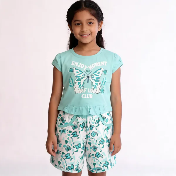 Mint_Cotton_Relaxed_Fit_Sleeveless_Top_And_Shorts_Set_For_Girls