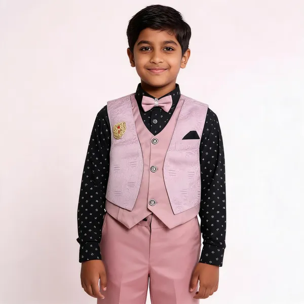 Pink_Cotton_Waistcoat_Style_Suit_Set_For_Boys