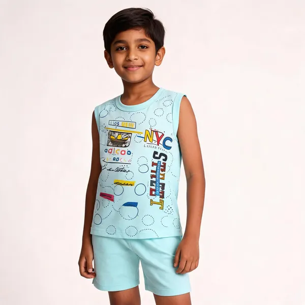 Mint_Cotton_Graphic_Top_And_Shorts_Set_For_Boys
