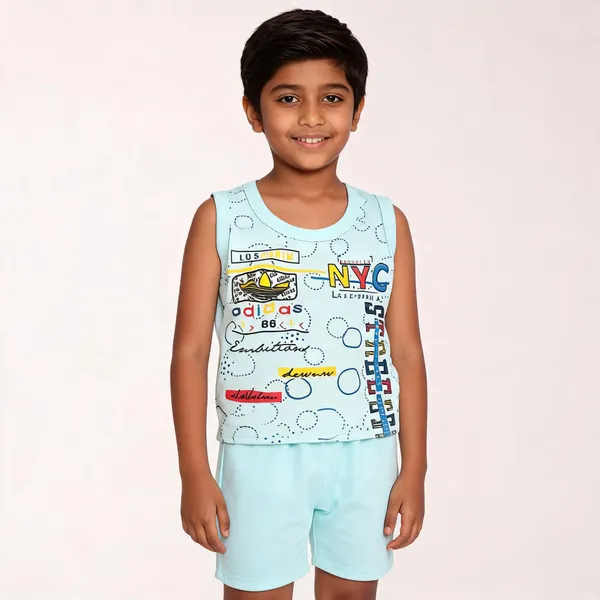 Mint_Cotton_Graphic_Top_And_Shorts_Set_For_Boys