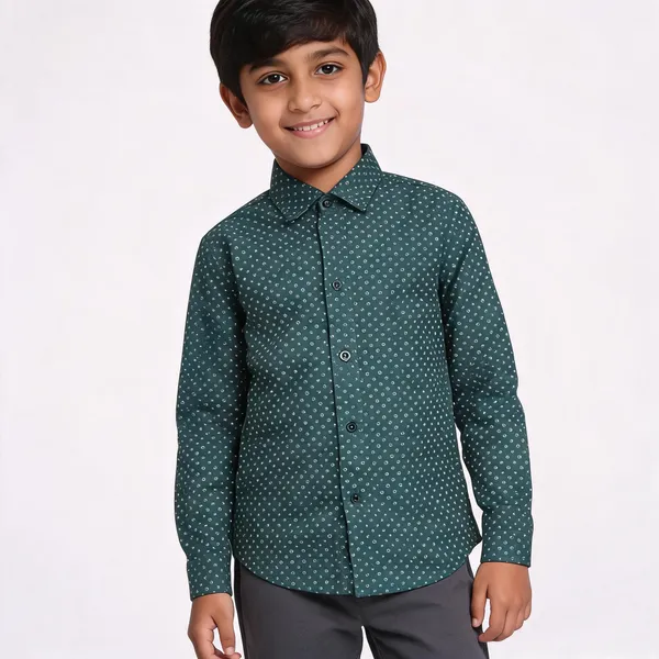 Teal_Cotton_Full-Sleeve_Shirt_For_Boys