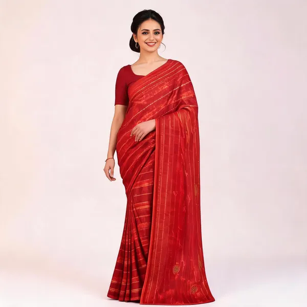 Red_Silk_Printed_Saree_For_Women