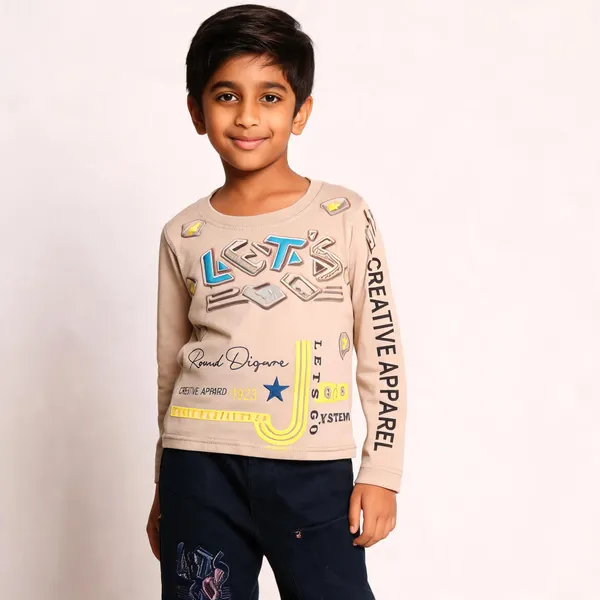 Cream_And_Navy_Cotton_Relaxed_T-Shirt_&_Pants_Set_For_Boys