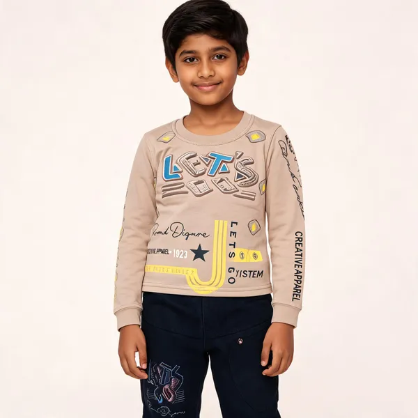 Cream_And_Navy_Cotton_Relaxed_T-Shirt_&_Pants_Set_For_Boys