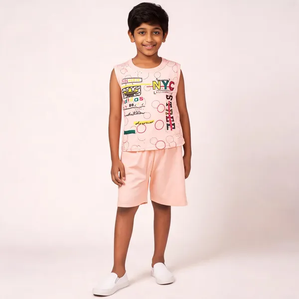 Pink_Cotton_Relaxed_Graphic_Top_&_Shorts_Set_For_Boys