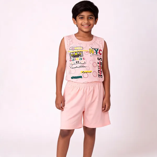 Pink_Cotton_Relaxed_Graphic_Top_&_Shorts_Set_For_Boys