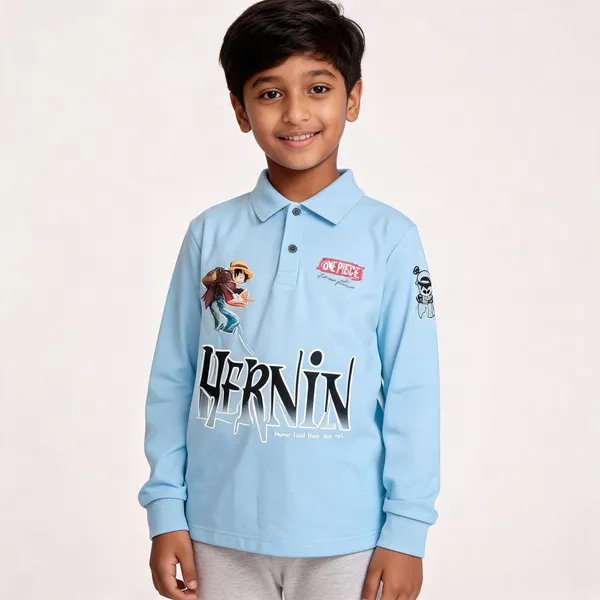 Light_Blue_Cotton_Relaxed_Fit_Long_Sleeve_Polo_T-Shirt_For_Boys