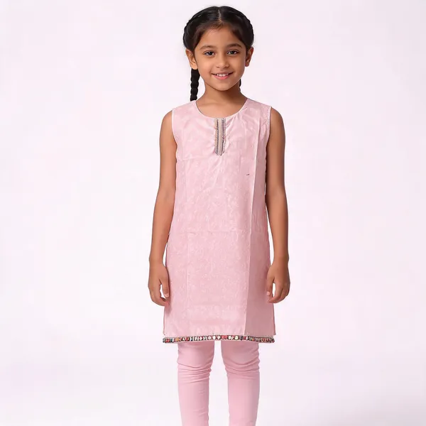 Pink_Cotton_Straight_Sleeveless_Embellished_Kurti_For_Girls