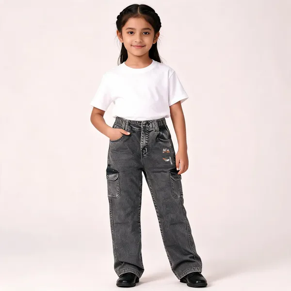 Grey_Cotton_Cargo_Trousers_For_Girls