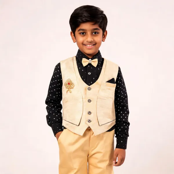 Cream_And_Black_Cotton_Waistcoat_Set_For_Boys