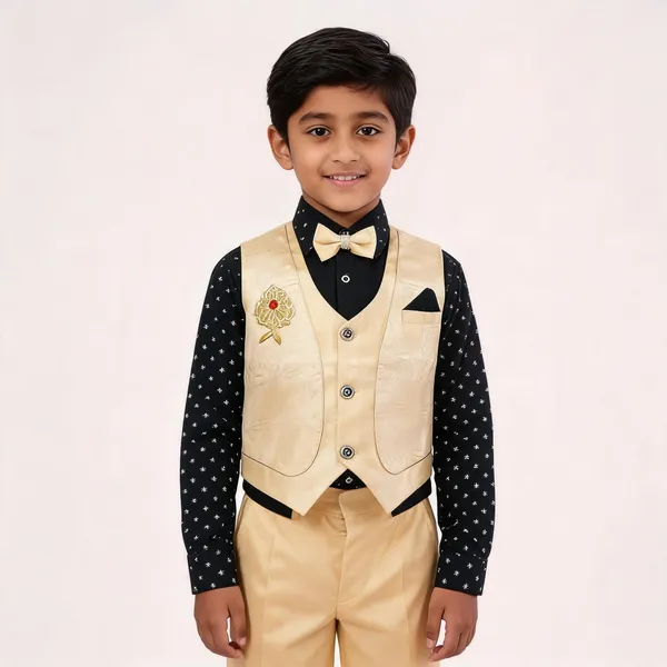 Cream_And_Black_Cotton_Waistcoat_Set_For_Boys