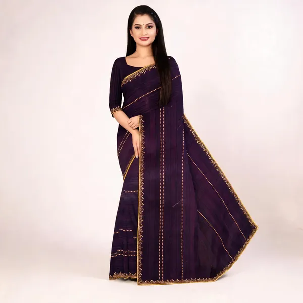 Purple_Silk_Golden_Border_Saree_For_Women