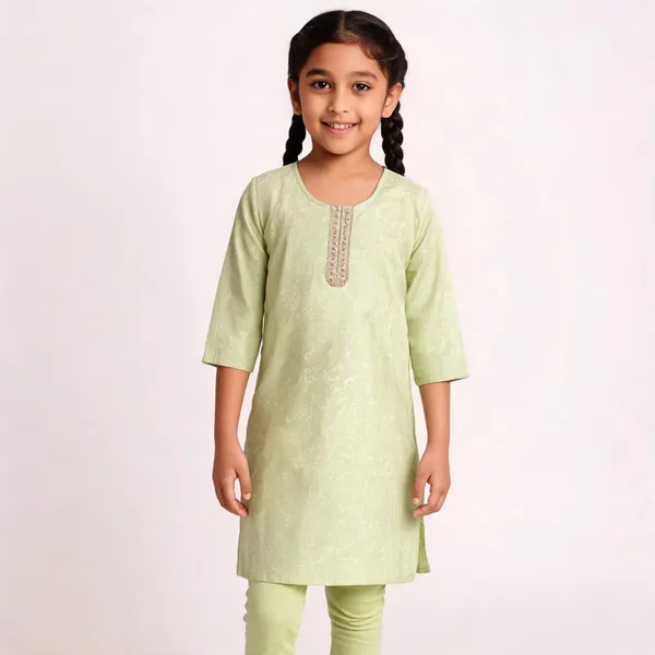 Light_Green_Cotton_Straight_Embroidered_Kurta_For_Girls