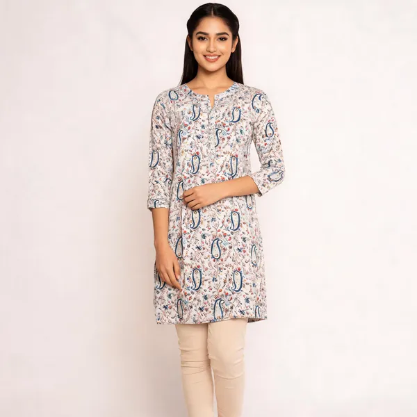 Multicolour_Cotton_Straight_Paisley_Print_Kurta_For_Women