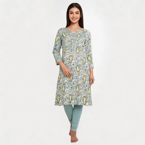 Grey_Cotton_Straight_Paisley_Print_Kurti_For_Women