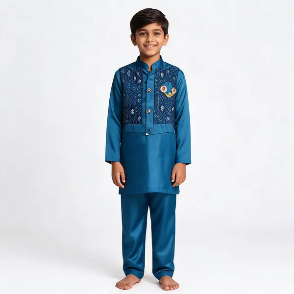 Blue_Cotton_Embroidered_Kurta_Pajama_Set_For_Boys