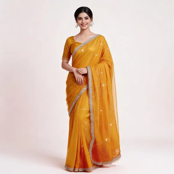 Yellow_Georgette_Printed_Saree_For_Women