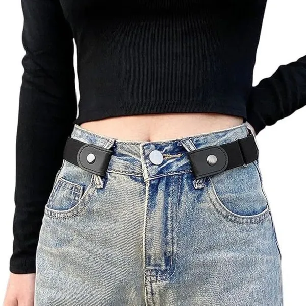 Black_Elastic_Buckle-Less_Adjustable_Belt_For_Women